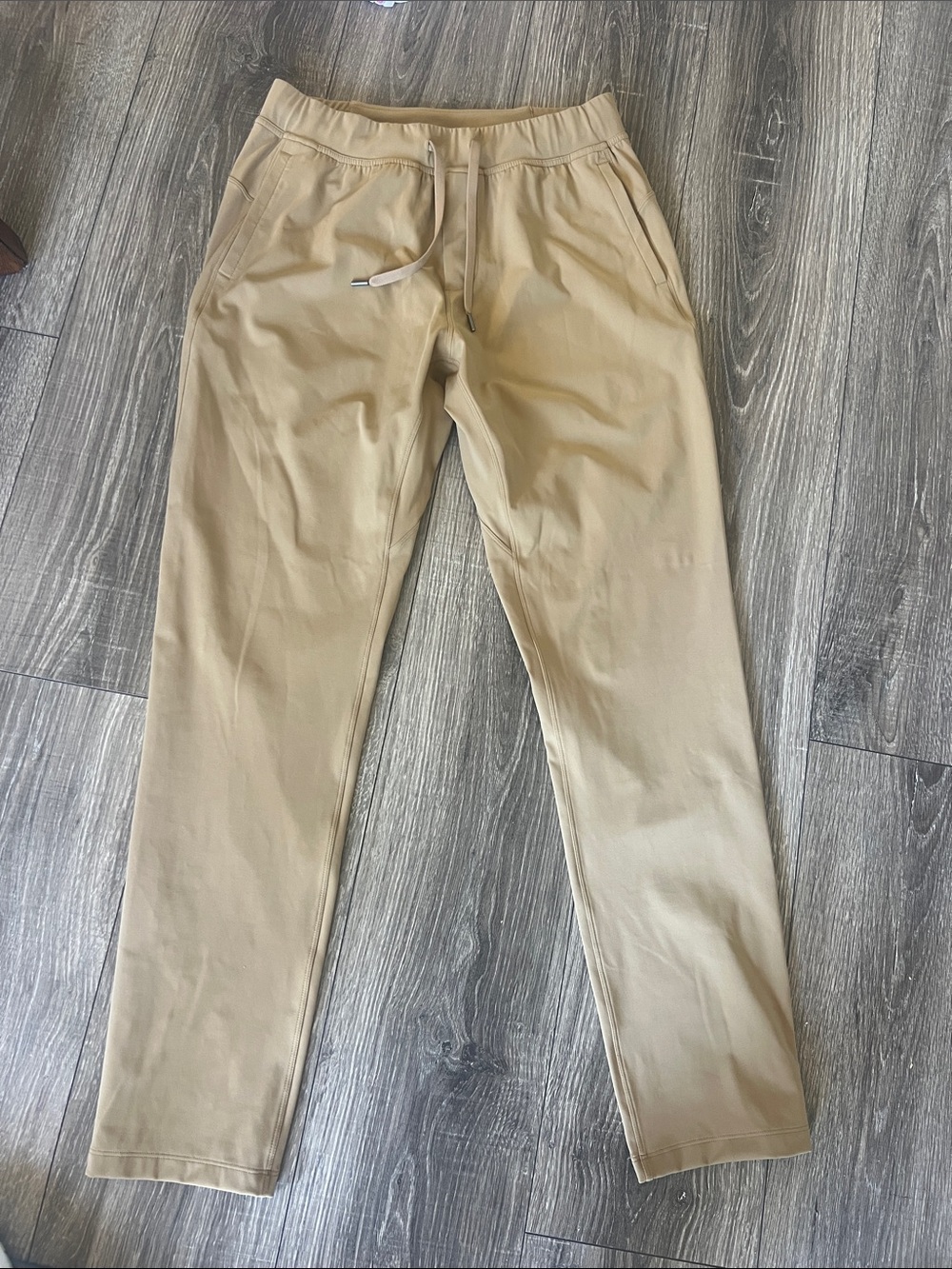 Amazon Men's Slim Drawstring Chinos in Light Khaki